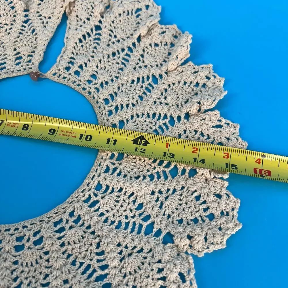 70s Crochet Collar ivory Cottage Cottagecore 1970s Vintage